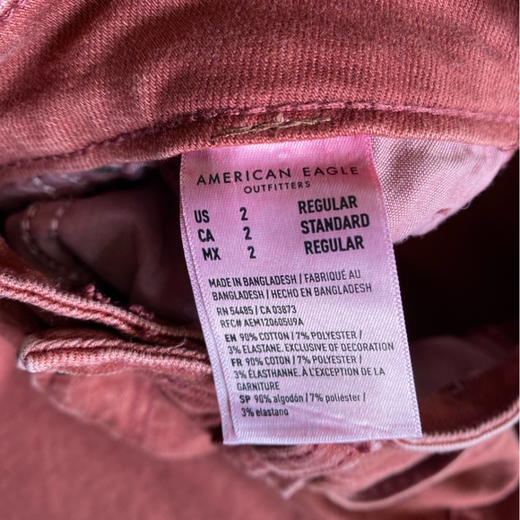 American Eagle super high rise burnt red mom jeans 90% cotton size 2 - Picture 9 of 13
